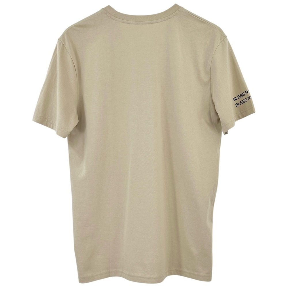 NWOT BLESS Beige Gray Multicollection II Loose Fit Oversized Cotton T-Shirt Tee - Picture 3 of 8